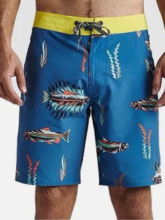 Roark Other - Roark Men's 33 Passage Board Shorts Bait & Switch Swim Trunks Dark Blue Fish